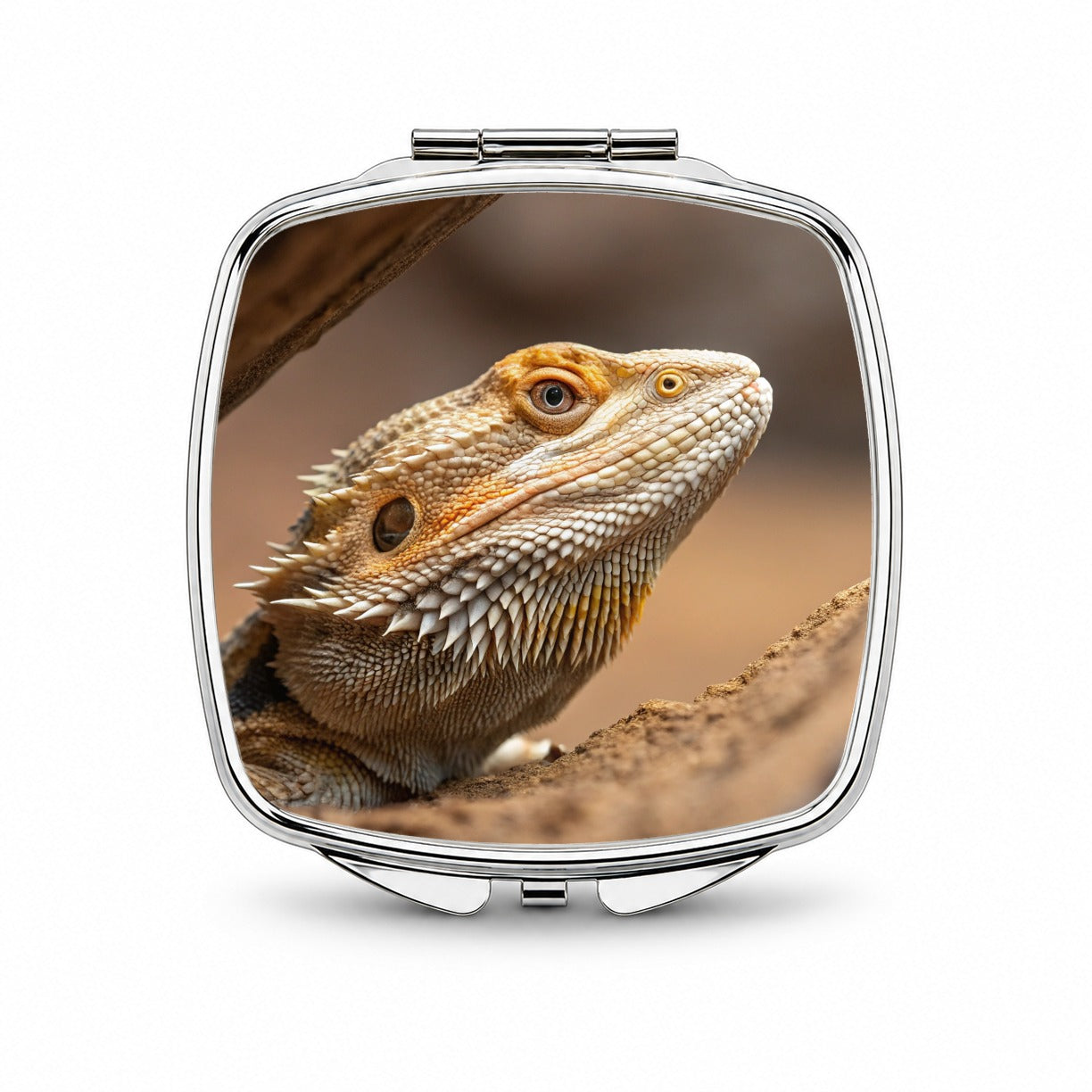 Bearded Dragon Lizard Wildlife Small Travel Purse Handbag Pocket Makeup Compact Mirror