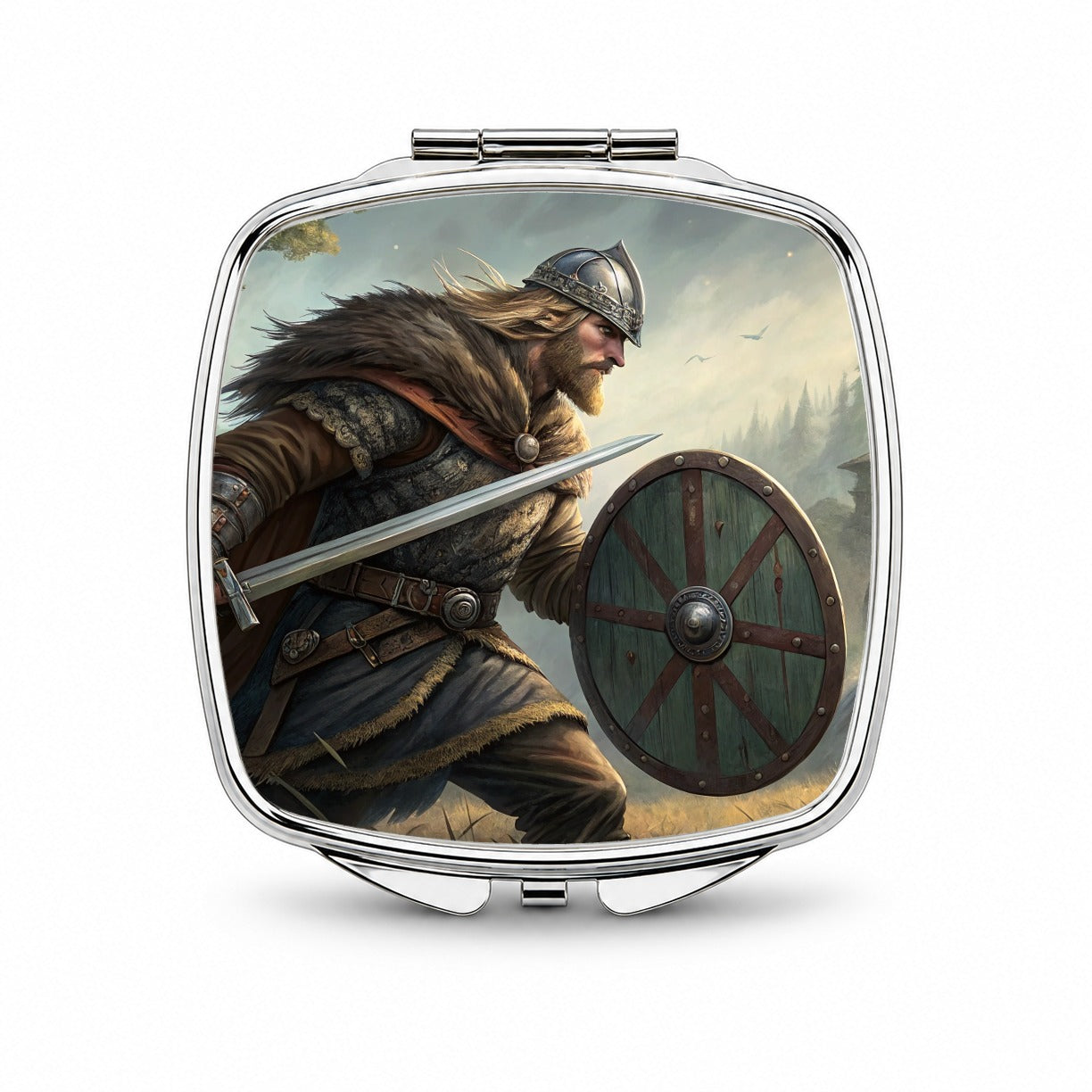 Beowulf Norse Warrior Small Travel Purse Handbag Pocket Makeup Compact Mirror