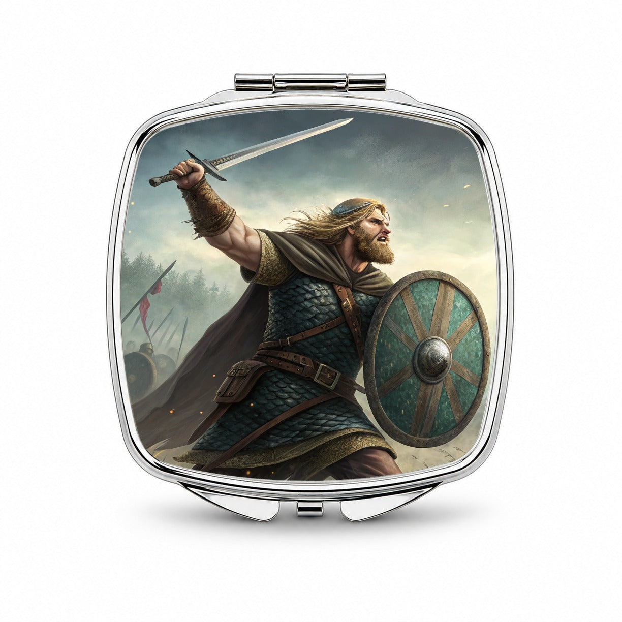 Beowulf Viking Legend Small Travel Purse Handbag Pocket Makeup Compact Mirror