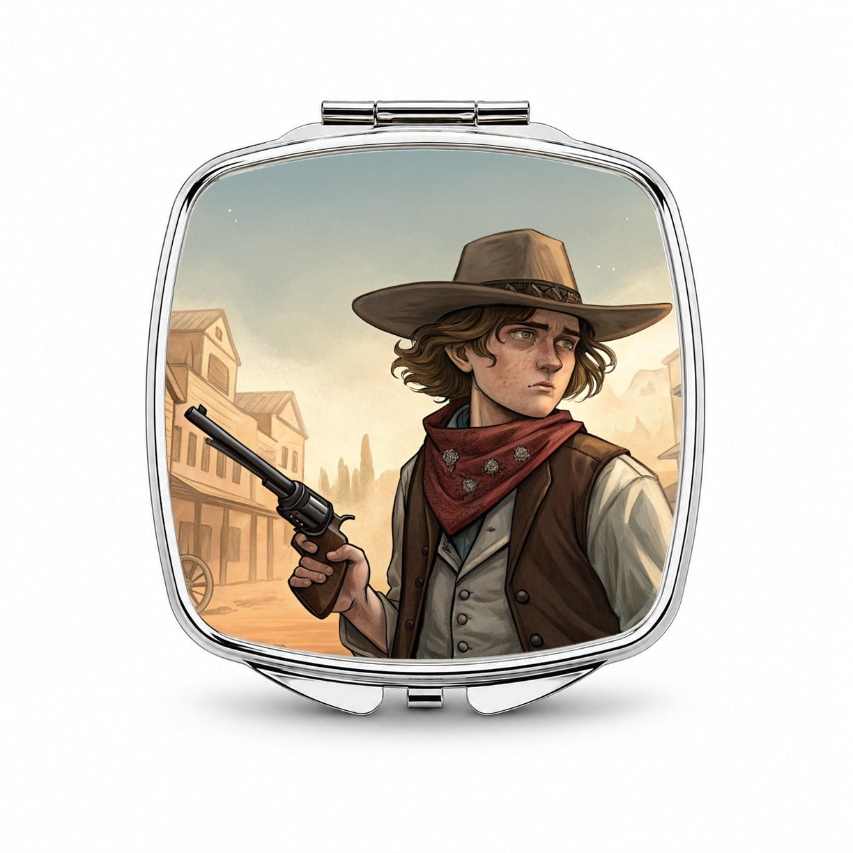 Billy the Kid Outlaw Small Travel Purse Handbag Pocket Makeup Compact Mirror