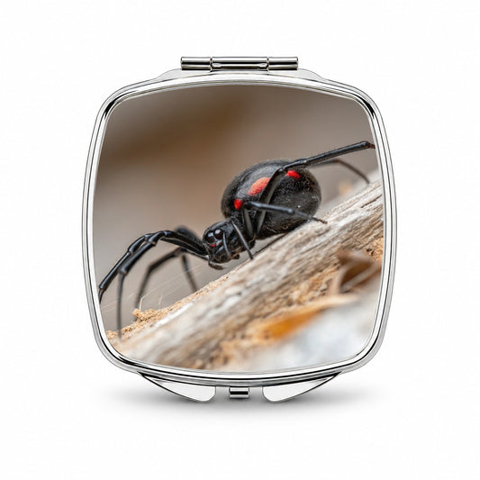 Black Widow Spider Arachnid Small Travel Purse Handbag Pocket Makeup Compact Mirror