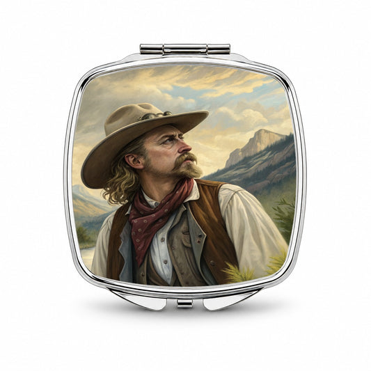 Buffalo Bill Wild West Small Travel Purse Handbag Pocket Makeup Compact Mirror
