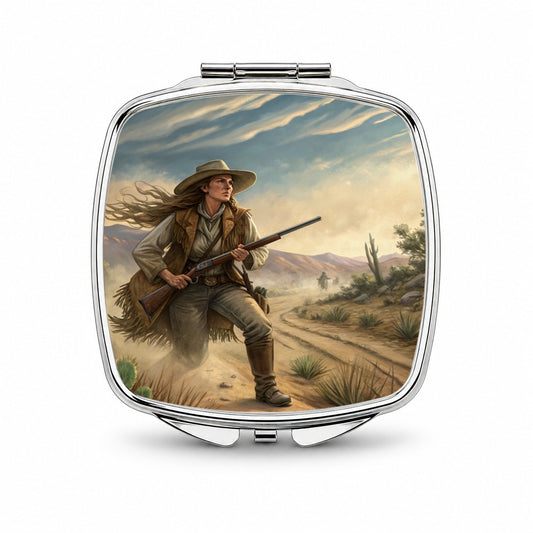 Calamity Jane Wild West Small Travel Purse Handbag Pocket Makeup Compact Mirror