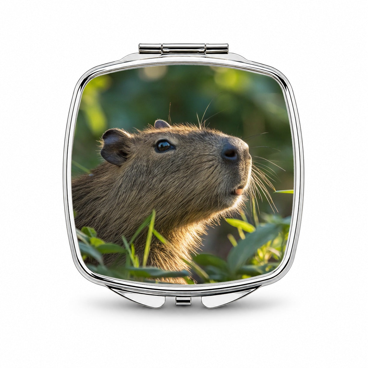 Capybara Wildlife Nature Scene Small Travel Purse Handbag Pocket Makeup Compact Mirror