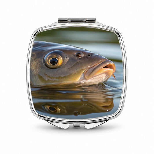 Carp Fishing Freshwater Wildlife Small Travel Purse Handbag Pocket Makeup Compact Mirror