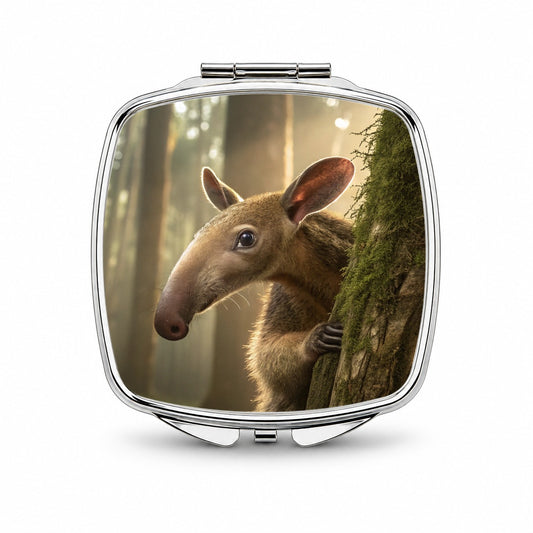Curious Anteater Nature Photo Small Travel Purse Handbag Pocket Makeup Compact Mirror