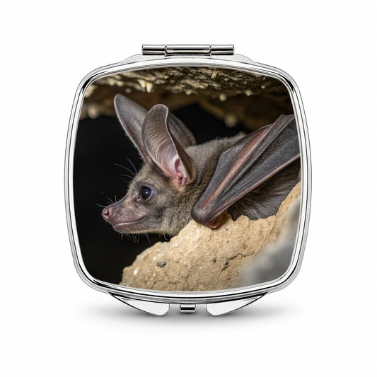 Curious Bat Cave Wildlife Small Travel Purse Handbag Pocket Makeup Compact Mirror