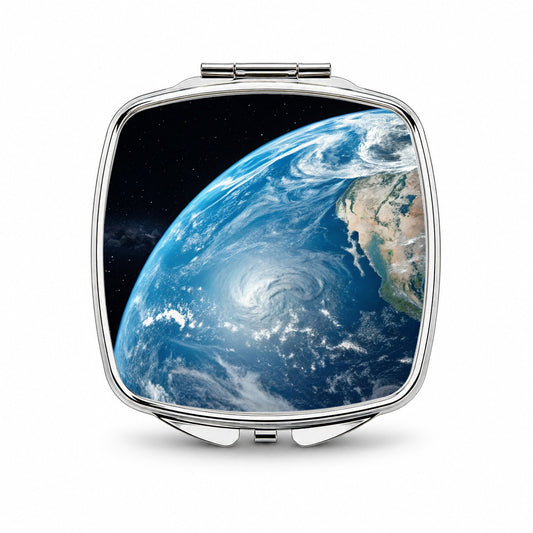 Earth from Space Small Travel Purse Handbag Pocket Makeup Compact Mirror