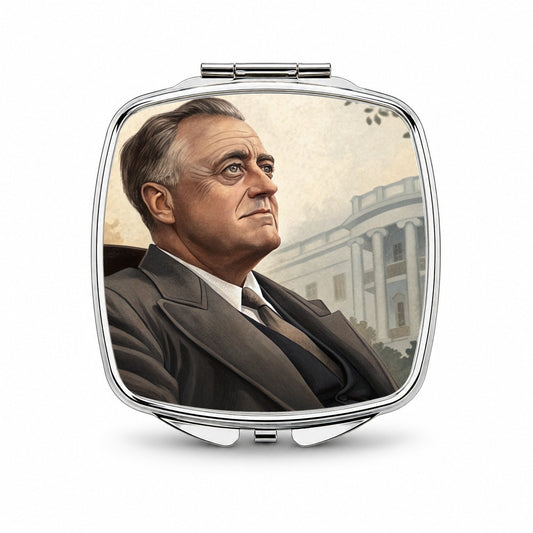 Franklin D Roosevelt American President Small Travel Purse Handbag Pocket Makeup Compact Mirror