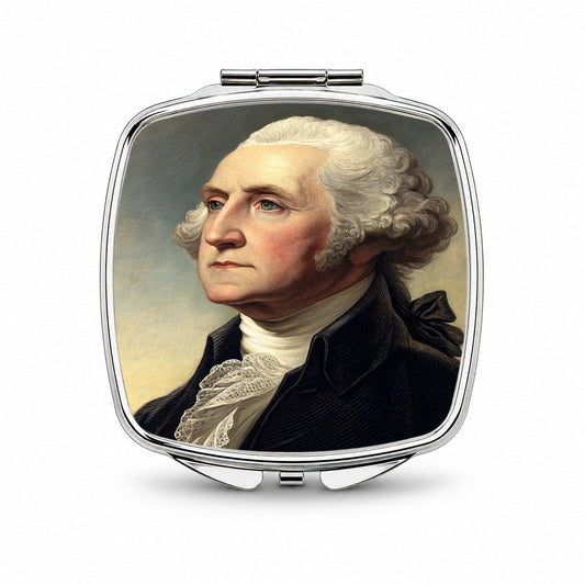 George Washington Founding Father Small Travel Purse Handbag Pocket Makeup Compact Mirror