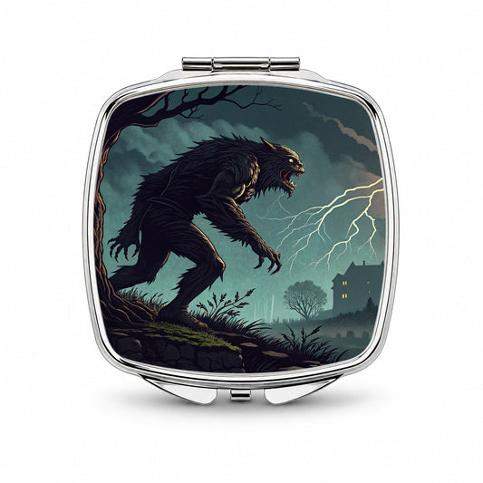 Gothic Horror Monster Halloween Small Travel Purse Handbag Pocket Makeup Compact Mirror