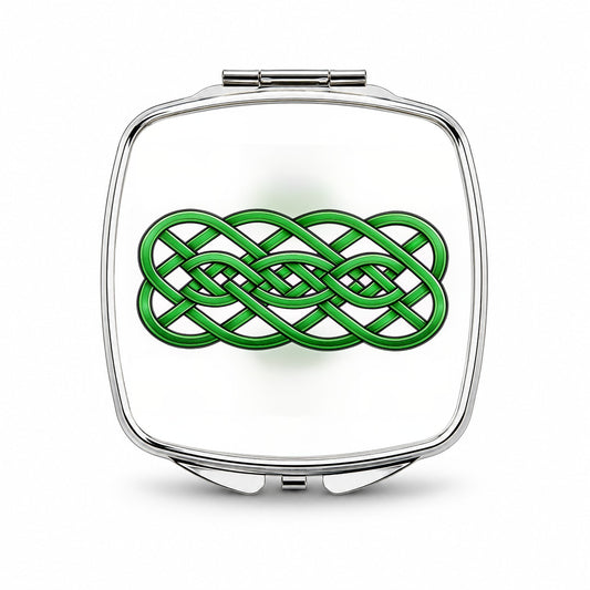 Irish Celtic Decorative Knot Small Travel Purse Handbag Pocket Makeup Compact Mirror