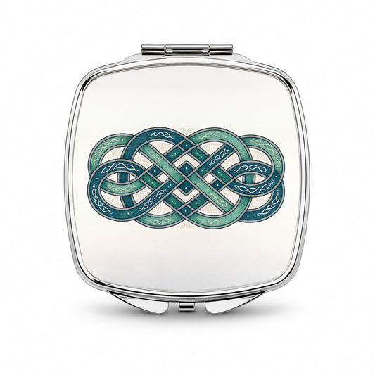 Irish Celtic Intricate Knot Small Travel Purse Handbag Pocket Makeup Compact Mirror