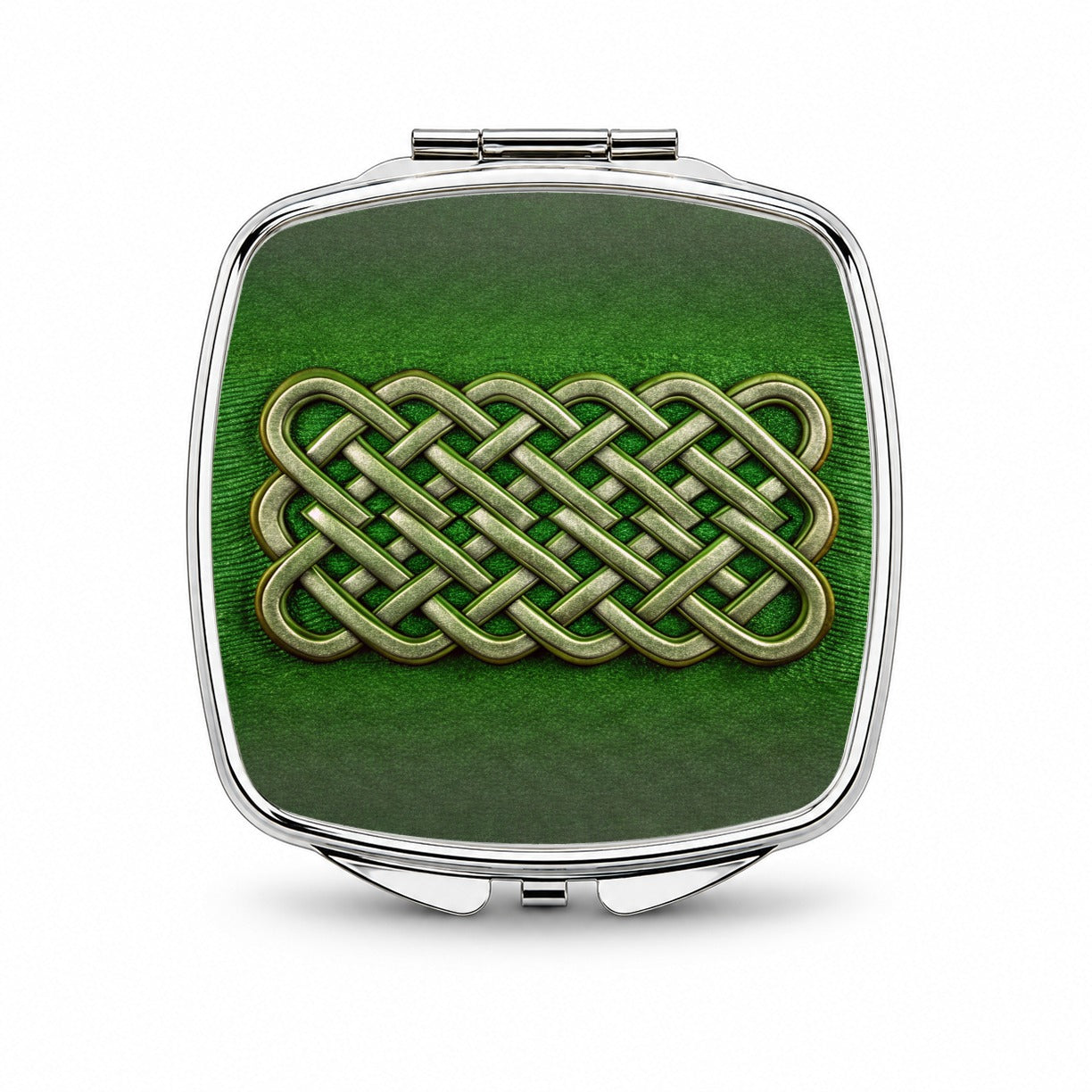 Irish Celtic Knot Green Small Travel Purse Handbag Pocket Makeup Compact Mirror