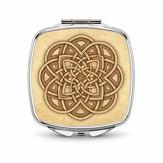 Irish Celtic Mandala Small Travel Purse Handbag Pocket Makeup Compact Mirror