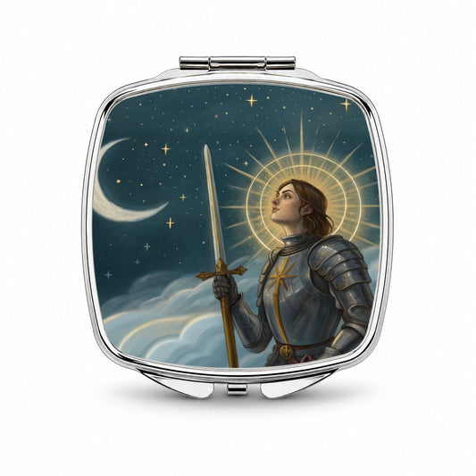 Joan of Arc Medieval Warrior Small Travel Purse Handbag Pocket Makeup Compact Mirror