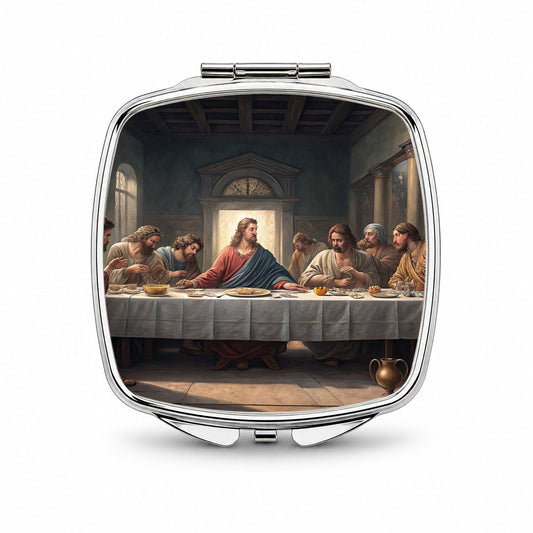 Last Supper Da Vinci Inspired Small Travel Purse Handbag Pocket Makeup Compact Mirror