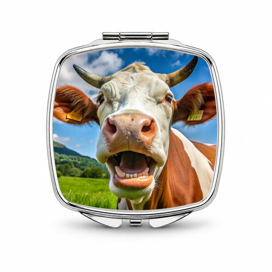 Laughing Cow Farm Small Travel Purse Handbag Pocket Makeup Compact Mirror