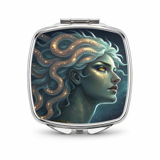 Medusa Greek Mythology Small Travel Purse Handbag Pocket Makeup Compact Mirror