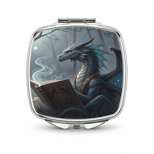 Misty Dragon Reading Book Small Travel Purse Handbag Pocket Makeup Compact Mirror