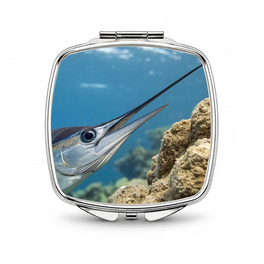 Swordfish Deep Sea Reef Small Travel Purse Handbag Pocket Makeup Compact Mirror