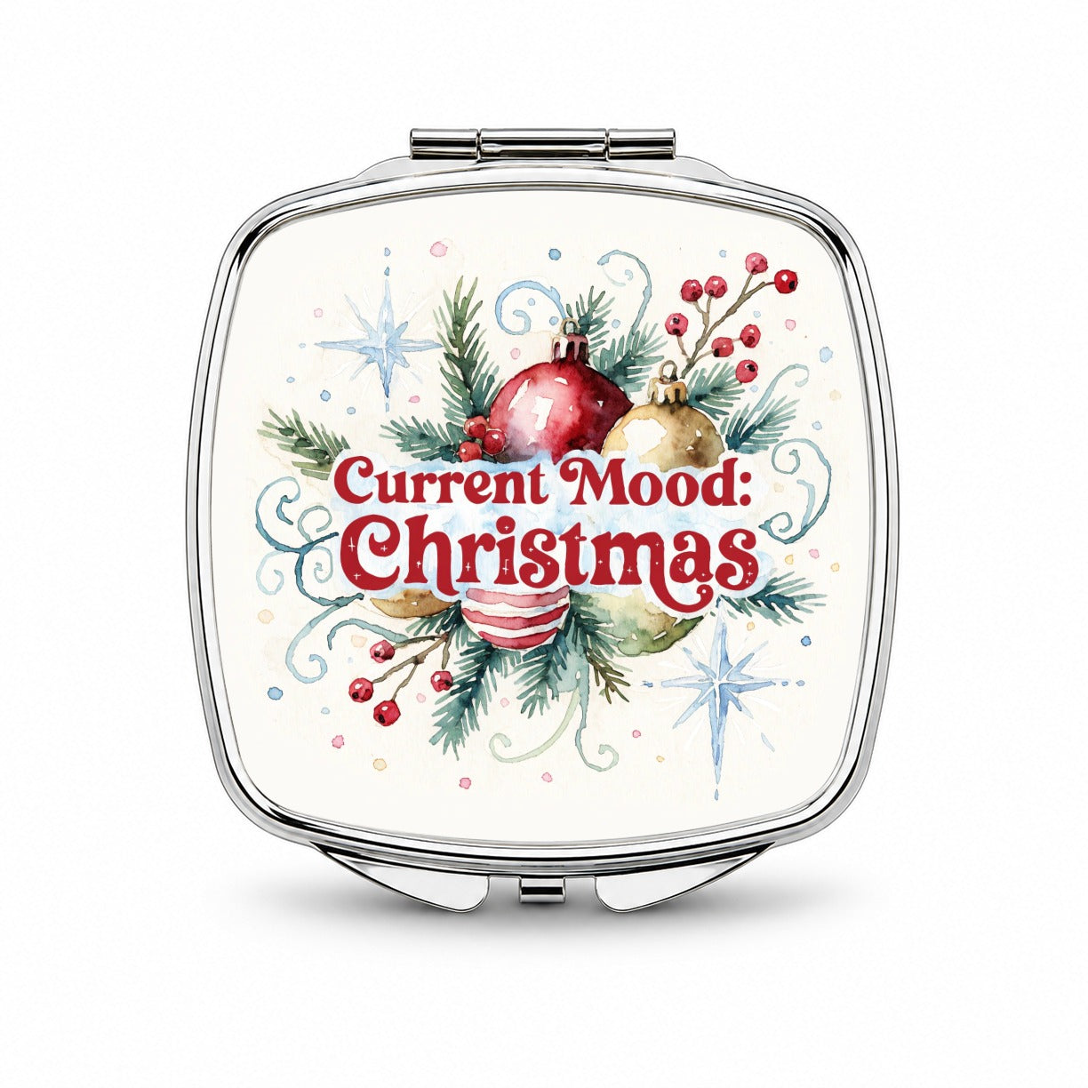 Current Mood Christmas Small Travel Purse Handbag Pocket Makeup Compact Mirror