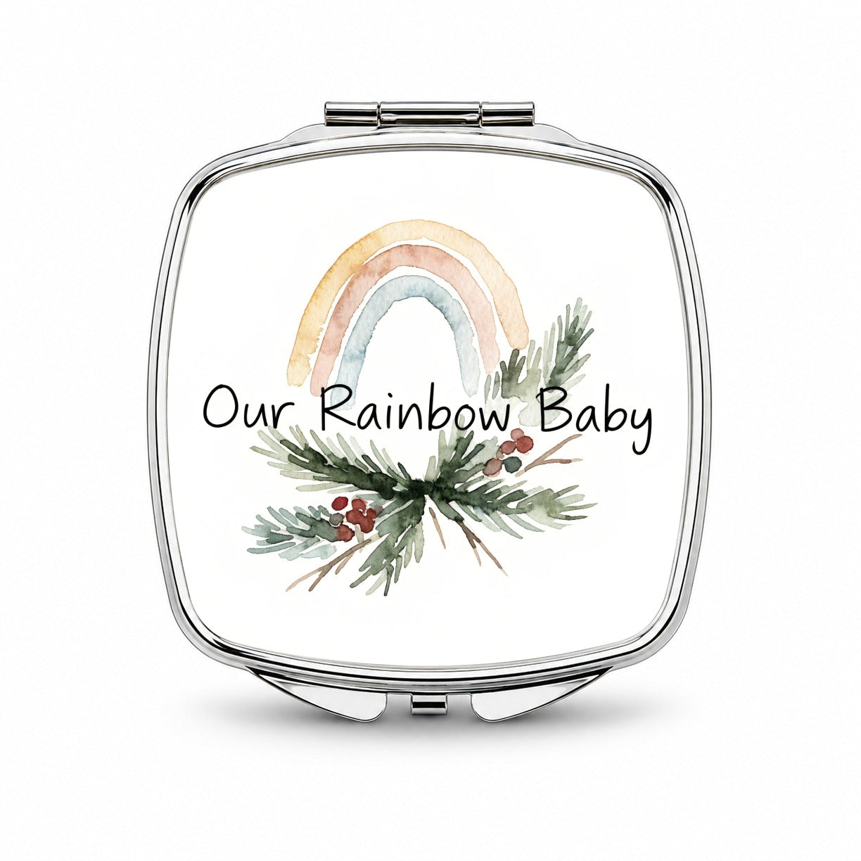 Our Rainbow Baby Christmas Small Travel Purse Handbag Pocket Makeup Compact Mirror