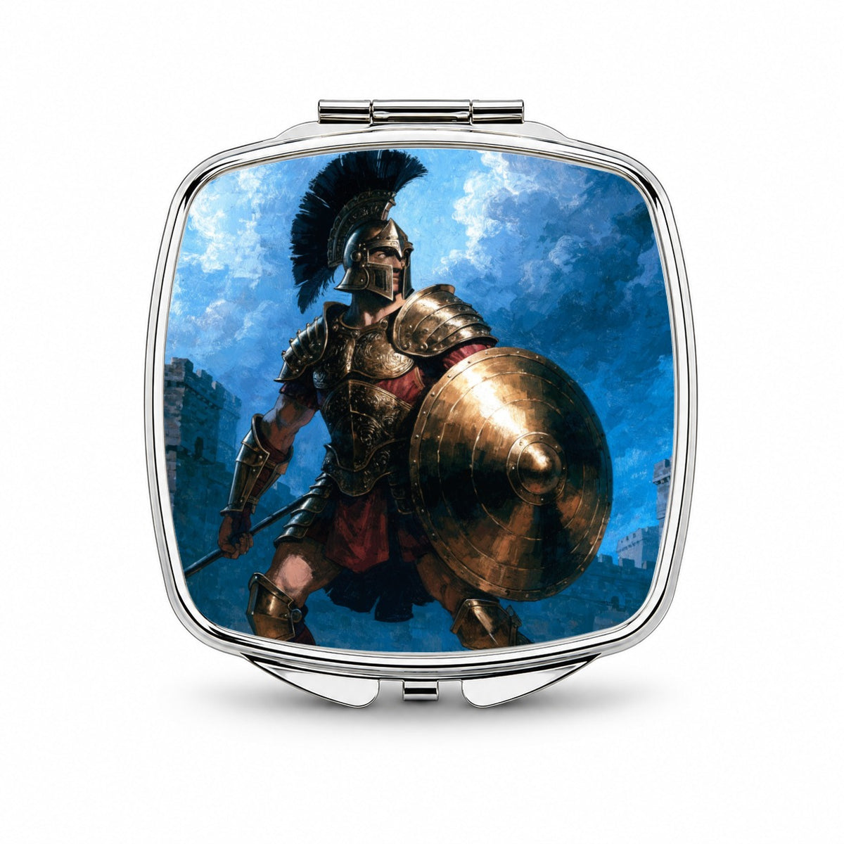 Achilles Greek Warrior Small Travel Purse Handbag Pocket Makeup Compact Mirror