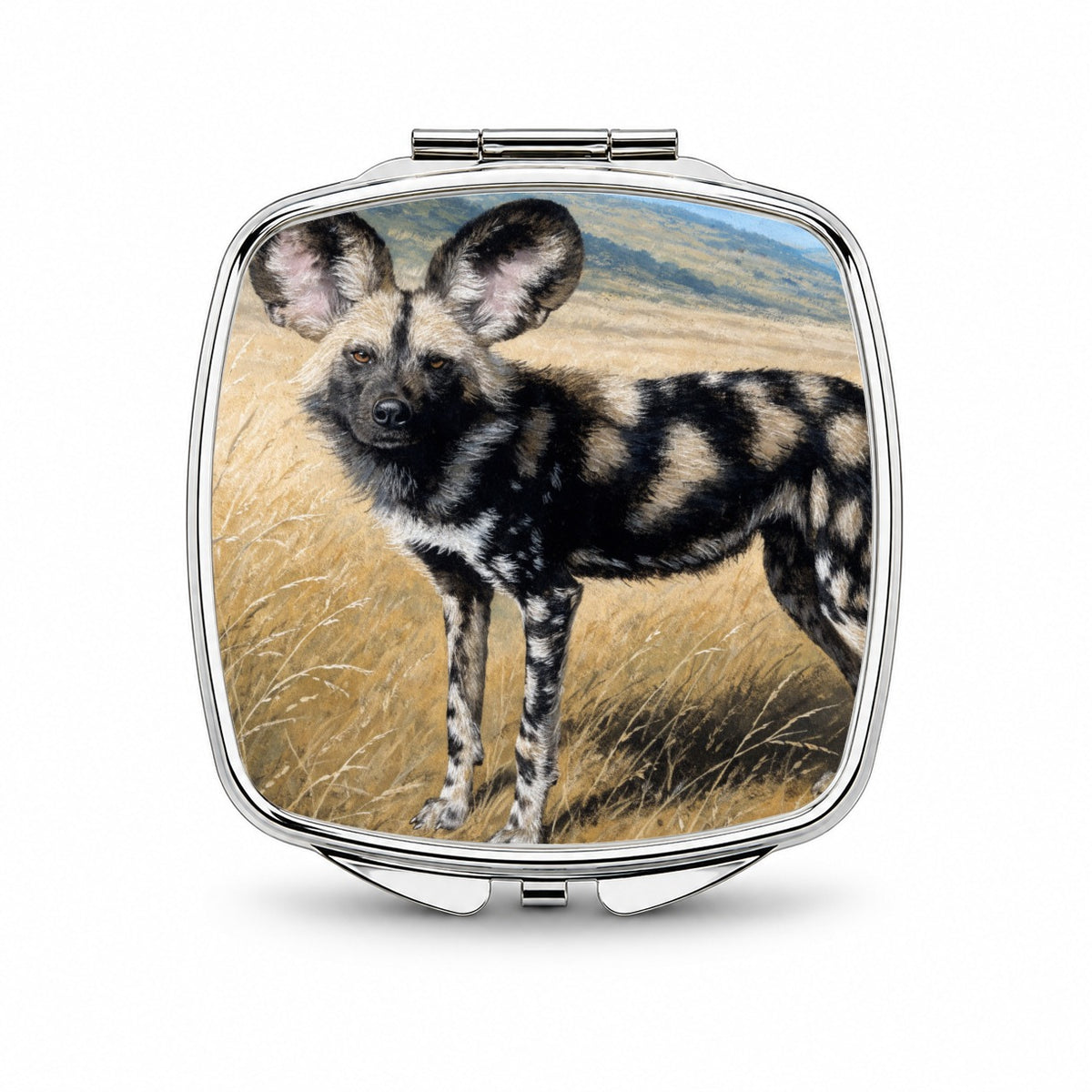 African Wild Dog Small Travel Purse Handbag Pocket Makeup Compact Mirror