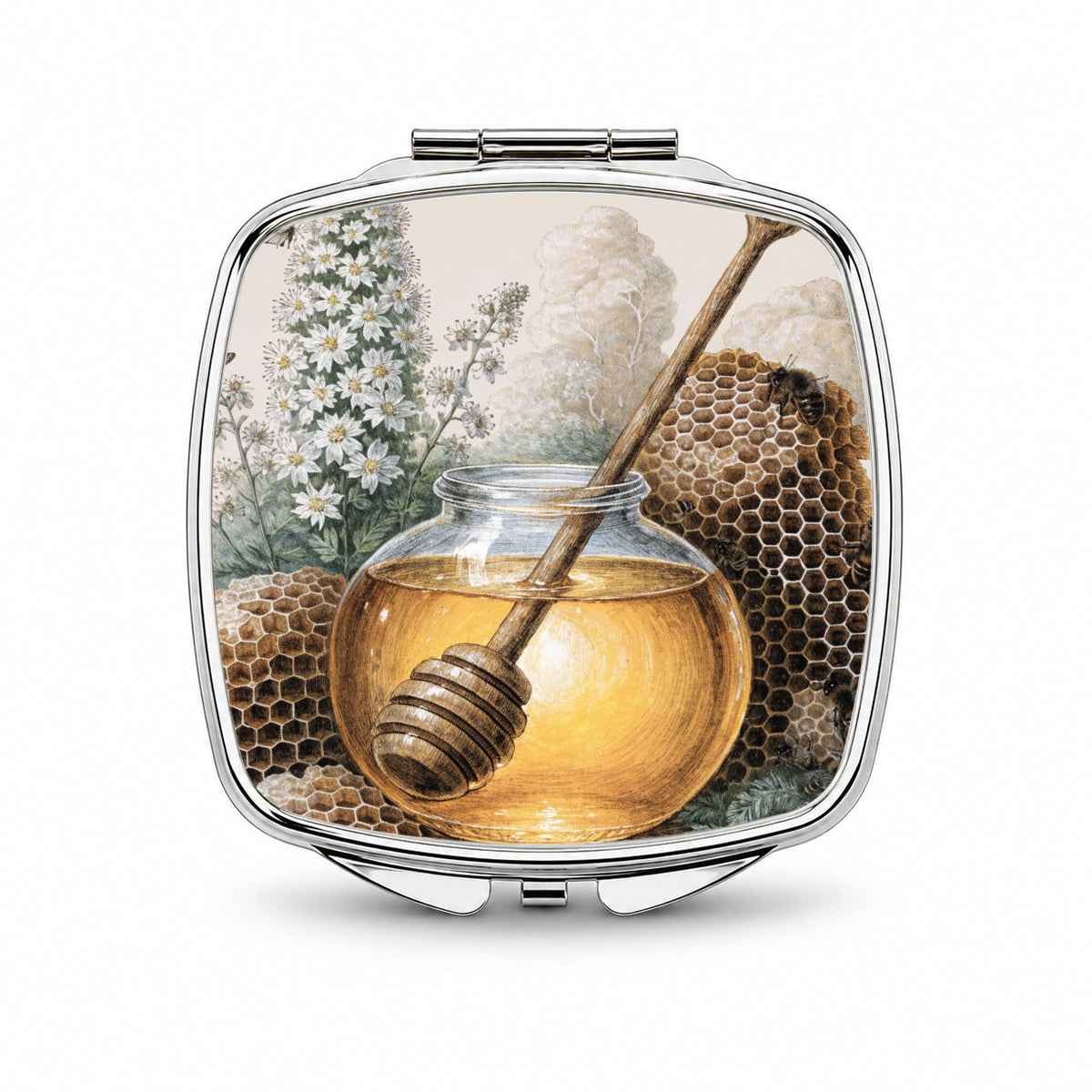 Artisan Honey Harvest Small Travel Purse Handbag Pocket Makeup Compact Mirror