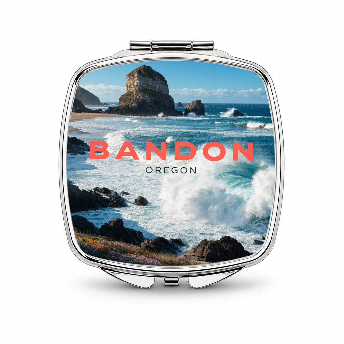 Bandon Oregon Travel Small Travel Purse Handbag Pocket Makeup Compact Mirror