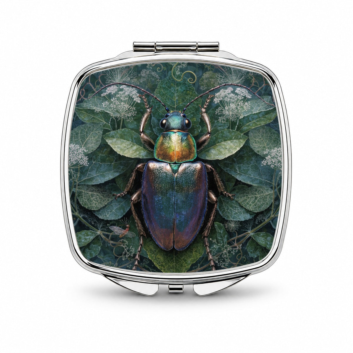 Beetle Botanical Garden Small Travel Purse Handbag Pocket Makeup Compact Mirror