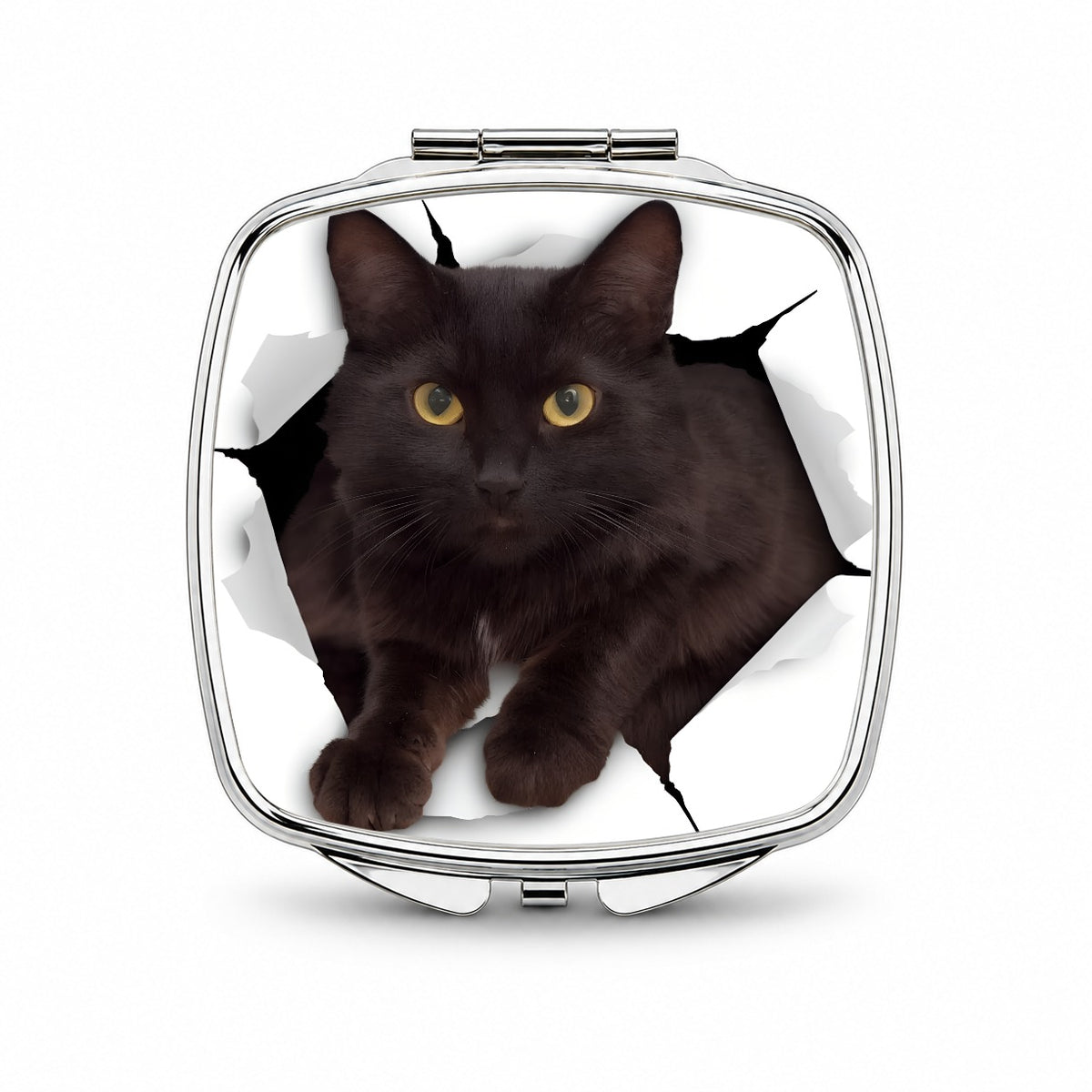 Black Cat Breakout Small Travel Purse Handbag Pocket Makeup Compact Mirror