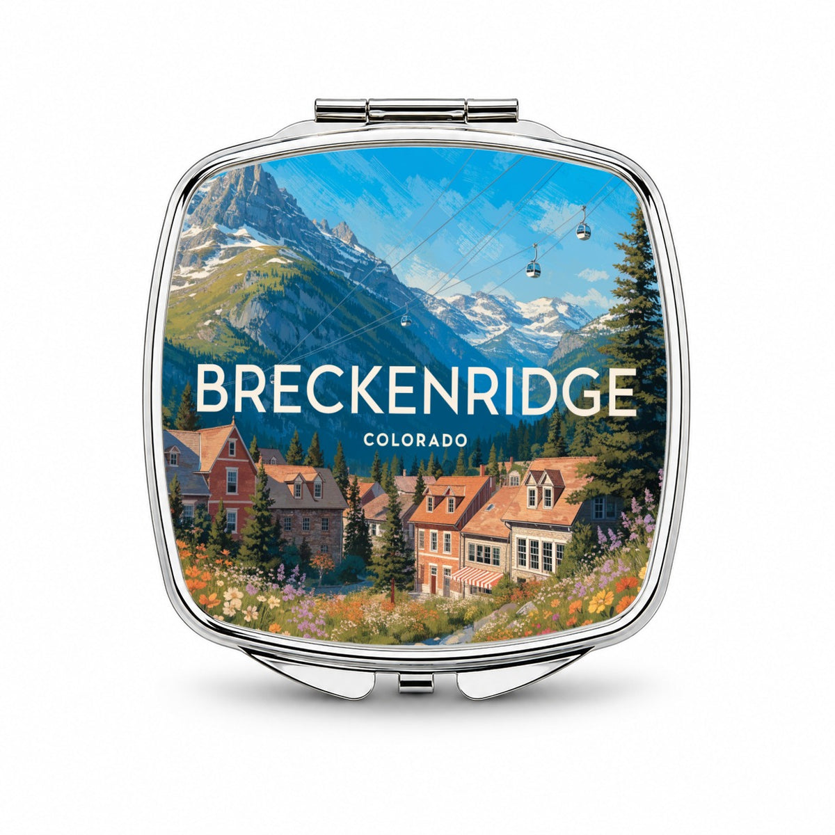 Breckenridge Colorado Mountains Travel Small Travel Purse Handbag Pocket Makeup Compact Mirror