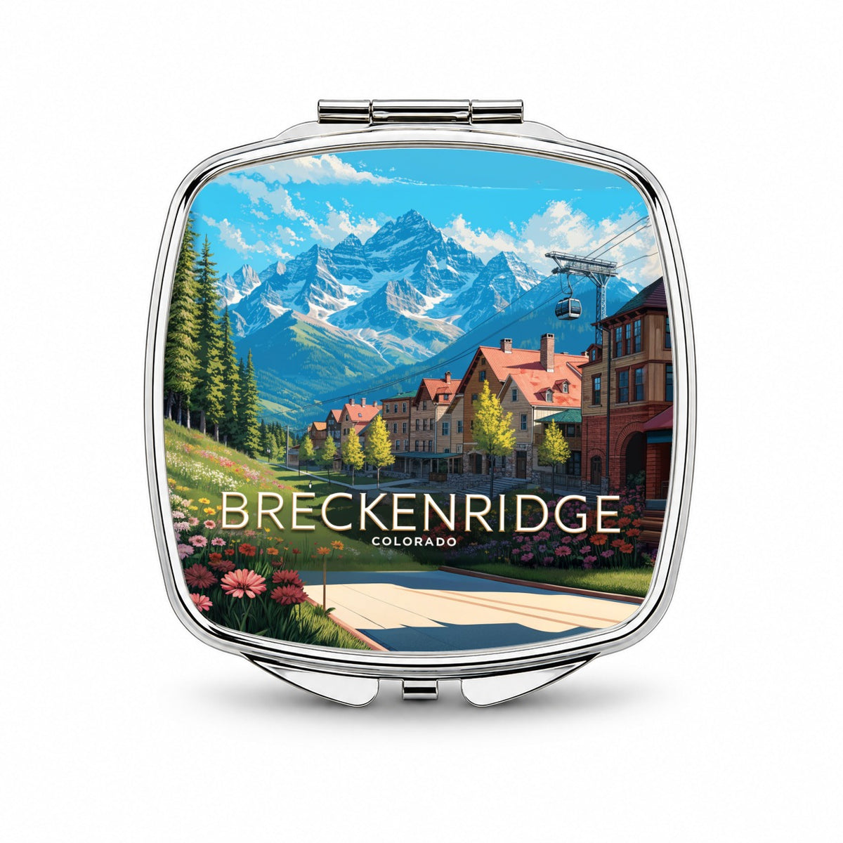 Breckenridge Colorado Travel Small Travel Purse Handbag Pocket Makeup Compact Mirror
