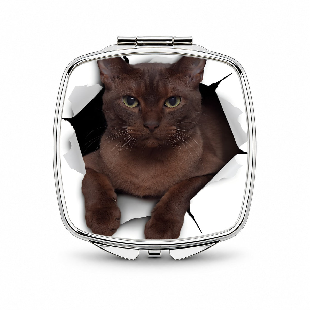 Burmese Cat Breakout Small Travel Purse Handbag Pocket Makeup Compact Mirror