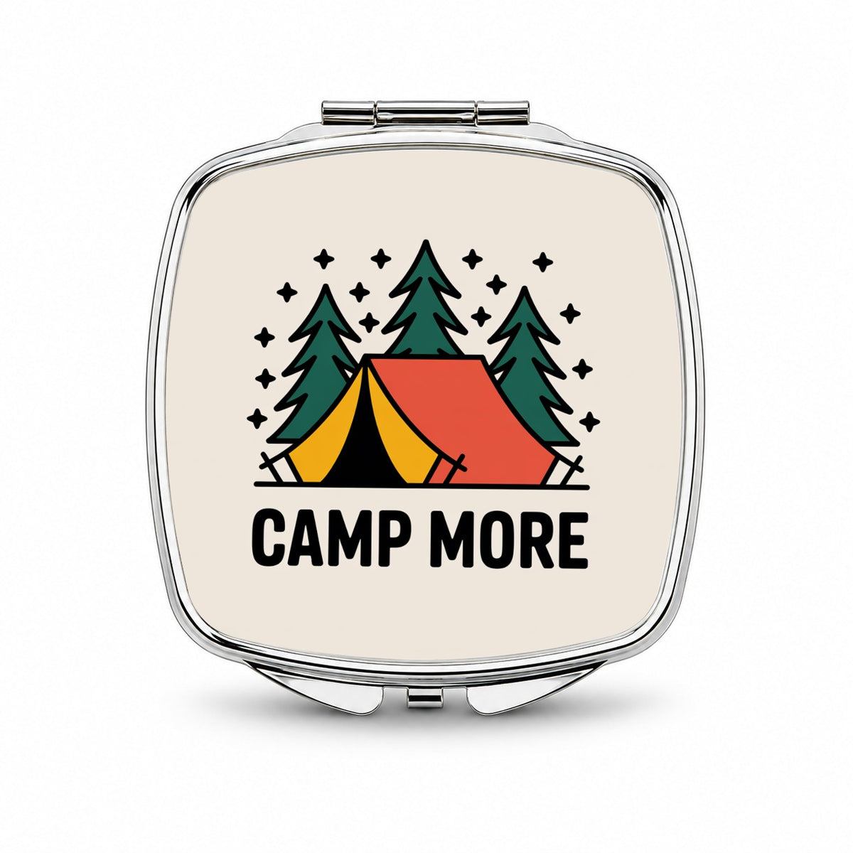 Camp More Camping Colorful Tent Small Travel Purse Handbag Pocket Makeup Compact Mirror