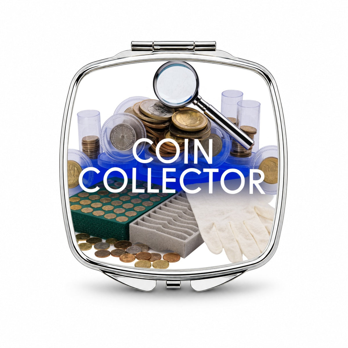 Coin Collector Collecting Small Travel Purse Handbag Pocket Makeup Compact Mirror