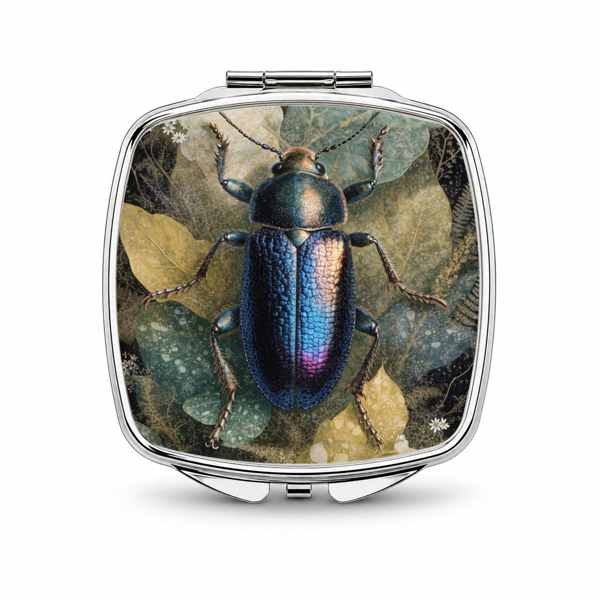Colorful Beetle Top Down Small Travel Purse Handbag Pocket Makeup Compact Mirror