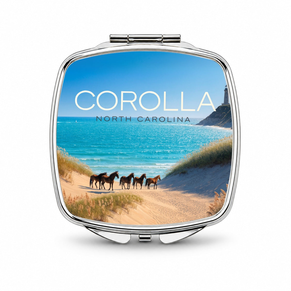 Corolla North Carolina Travel Small Travel Purse Handbag Pocket Makeup Compact Mirror