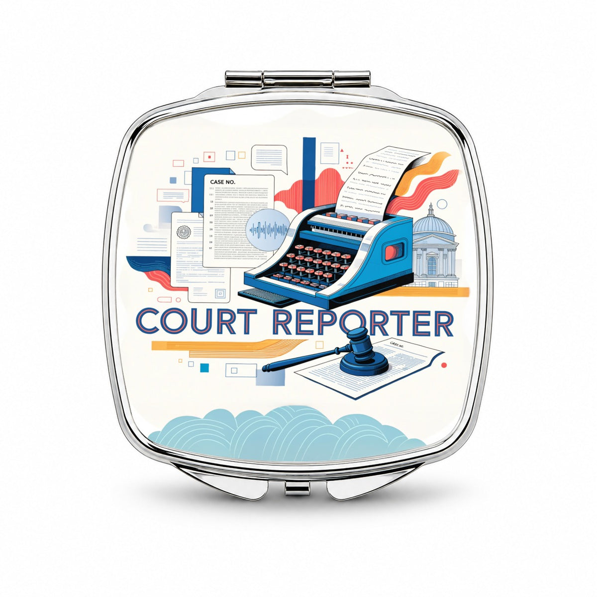 Court Reporter Small Travel Purse Handbag Pocket Makeup Compact Mirror