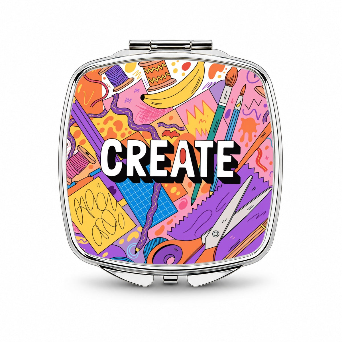 Create Artist Crafting Creative Small Travel Purse Handbag Pocket Makeup Compact Mirror