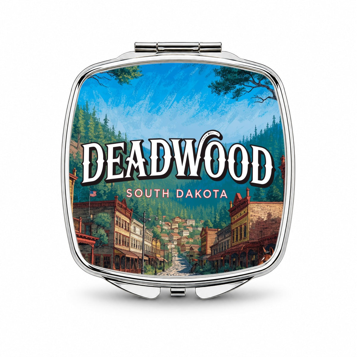 Deadwood South Dakota Travel Small Travel Purse Handbag Pocket Makeup Compact Mirror