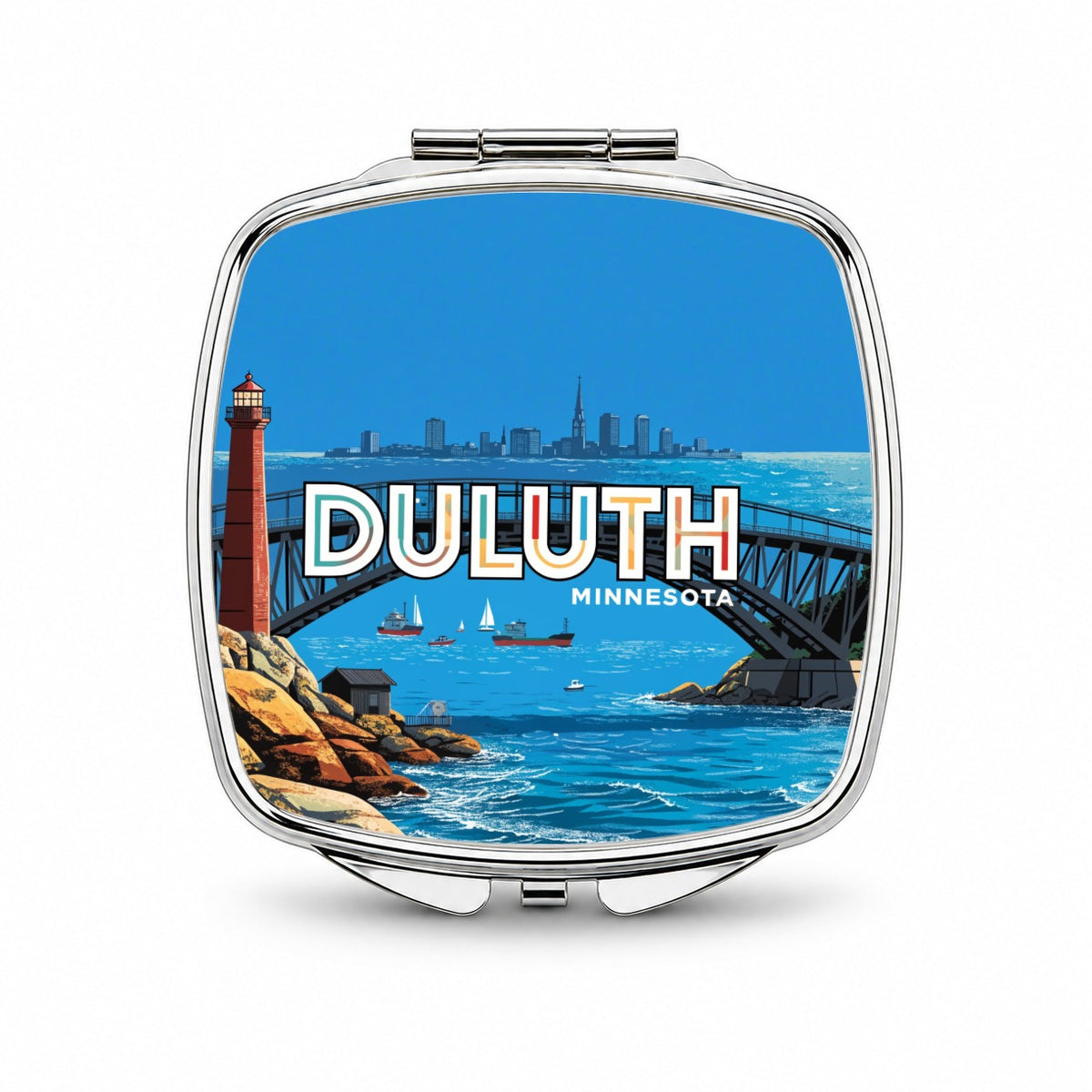 Duluth Minnesota Travel Small Travel Purse Handbag Pocket Makeup Compact Mirror