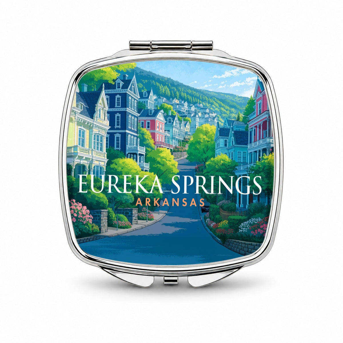 Eureka Springs Arkansas Travel Small Travel Purse Handbag Pocket Makeup Compact Mirror