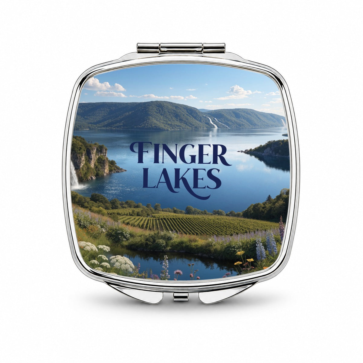 Finger Lakes Travel Small Travel Purse Handbag Pocket Makeup Compact Mirror