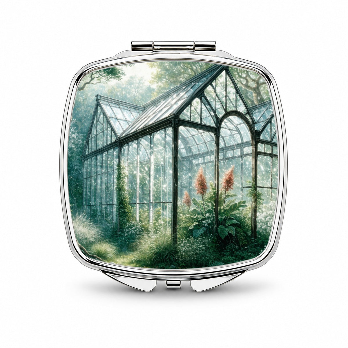 Garden Glass Conservatory Small Travel Purse Handbag Pocket Makeup Compact Mirror