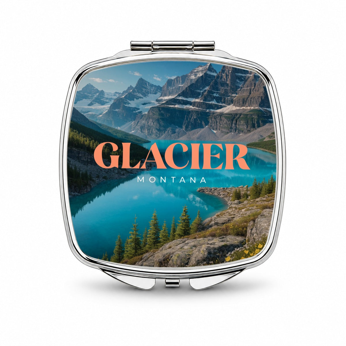 Glacier Montana Travel Small Travel Purse Handbag Pocket Makeup Compact Mirror