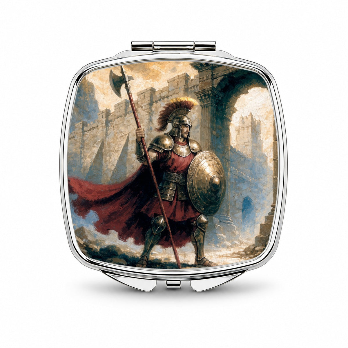 Hector Trojan Warrior Small Travel Purse Handbag Pocket Makeup Compact Mirror