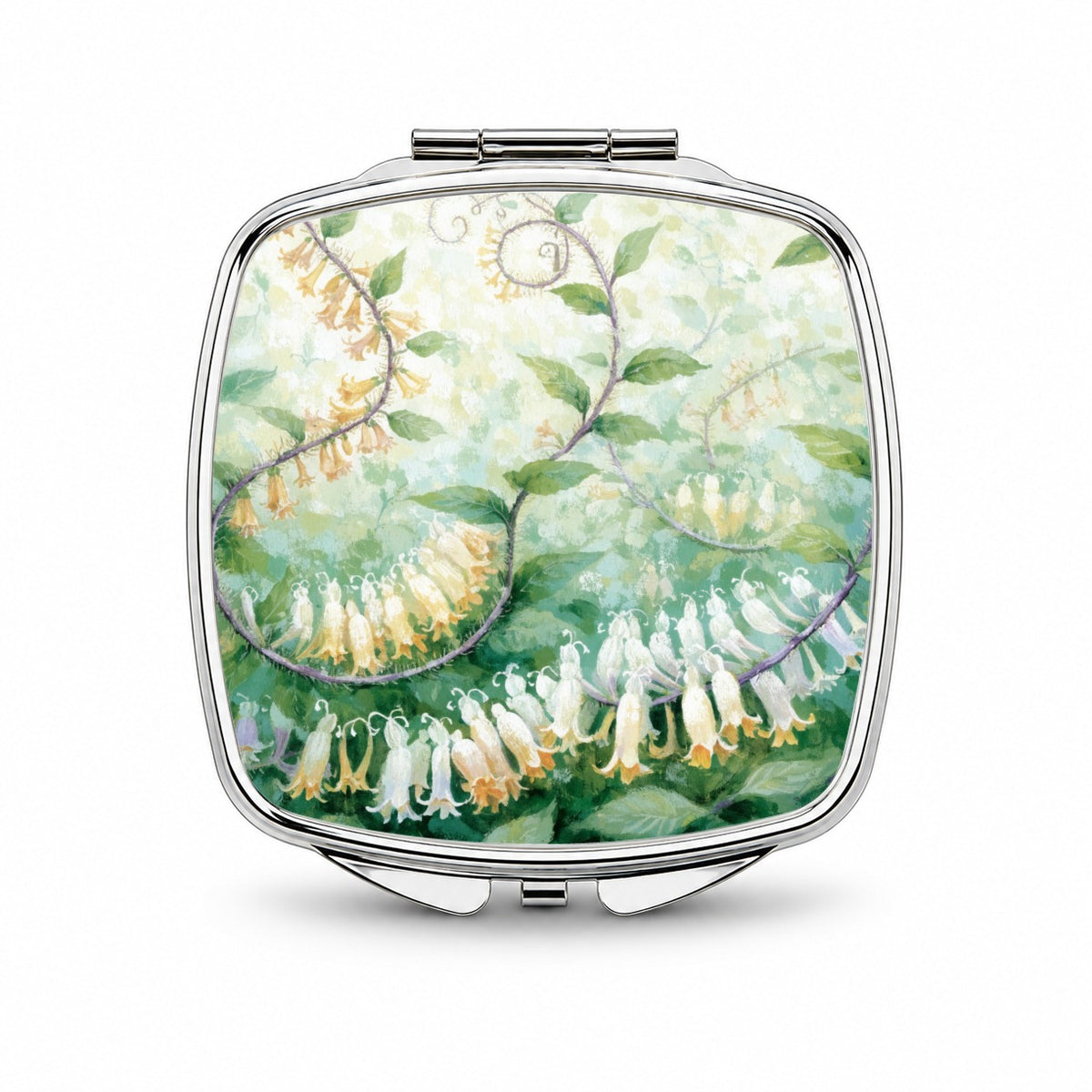 Honeysuckle Flowering Vine Small Travel Purse Handbag Pocket Makeup Compact Mirror